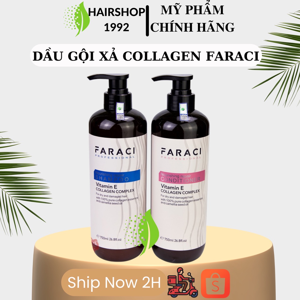 Dầu Gội Xả FARACI 750ml * 2 Phục Hồi Tóc Hư Tổn Tái Tạo Cấu Trúc Tóc Siêu Mềm Mượt | HAIRSHOP_1992