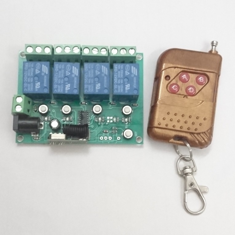 MẠCH ĐIỀU KHIỂN TỪ XA RF 315/433 MHZ 4 RELAY