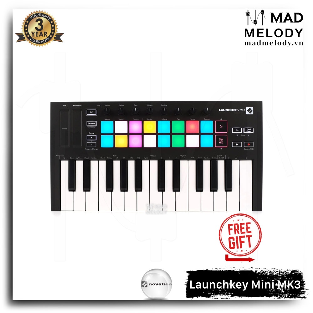 Novation Launchkey Mini MK3 MIDI Keyboard [đàn soạn nhạc nhỏ gọn, đời 3, 25 phím mini, Brand New]
