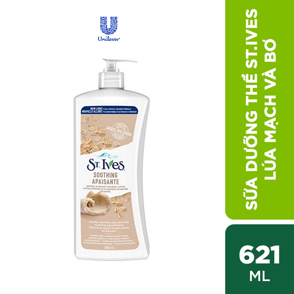 Sữa dưỡng thể St.ives 621ml dưỡng ẩm trắng da yến mạch, vitamin e, colagen-Mỹ- nhập khẩu bởi cty Dksh