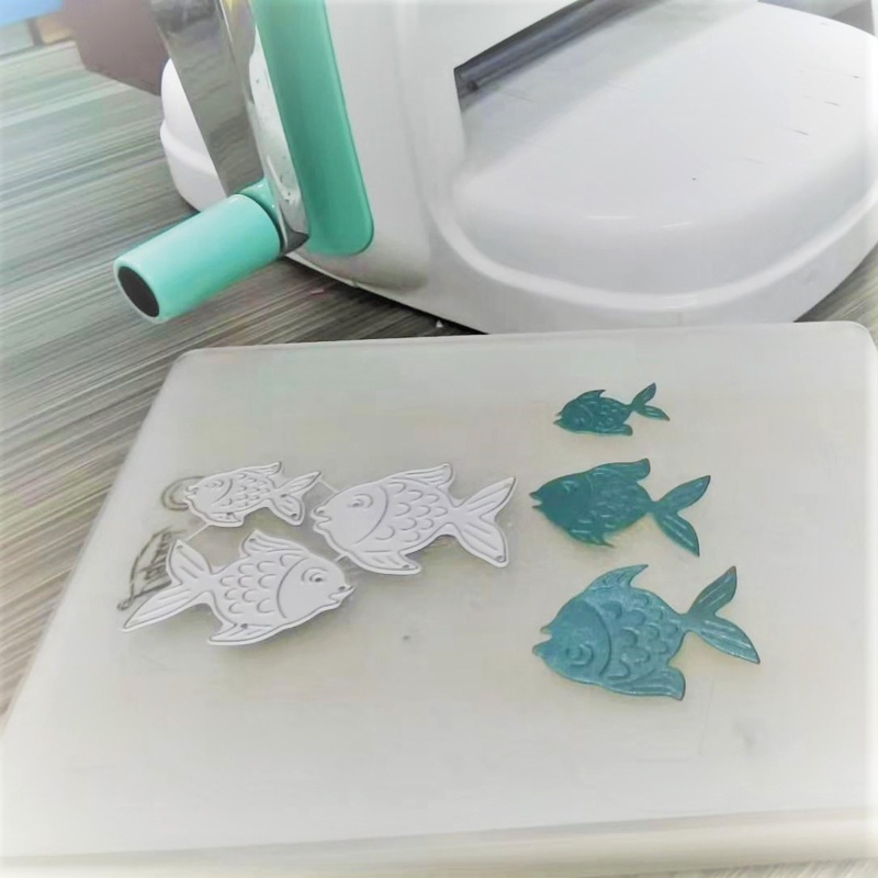 ✿ Khuôn Mẫu Cắt Thẻ Trang Trí Album Hình Cá