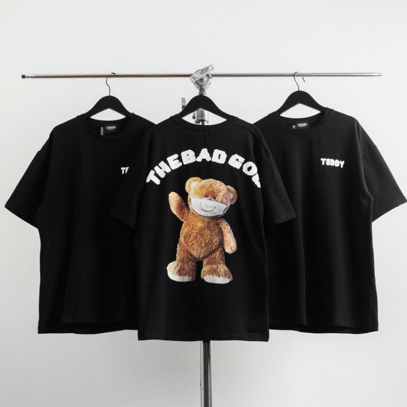 Áo thun tay lỡ nam nữ unisex form rộng Gấu TEDDY BAG GOD LV ullzang vải cotton mịn giá rẻ mặc đơn đôi nhóm