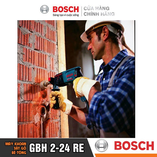 [CHÍNH HÃNG] Máy Khoan Búa Bosch GBH 2-24 RE (24MM-790W) - Chuyên Khoan Bê Tông, Giá Đại Lý Cấp 1, Bảo Hành Toàn Quốc