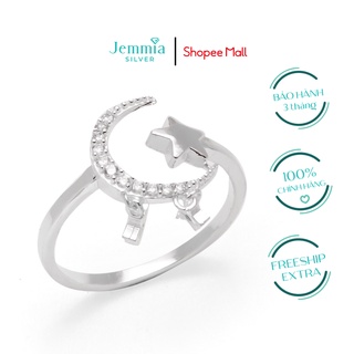 Nhẫn bạc nữ Jemmia trăng sao tòn ten - JM5022