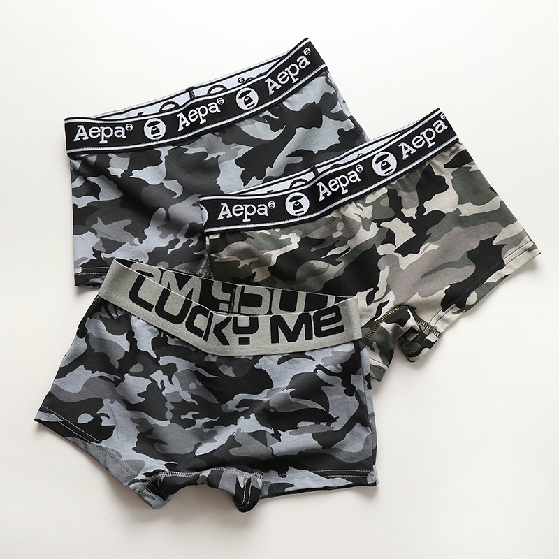 Quần Lót Boxer Cotton Họa Tiết Rằn Ri Cá Tính Cho Nam Và Nữ