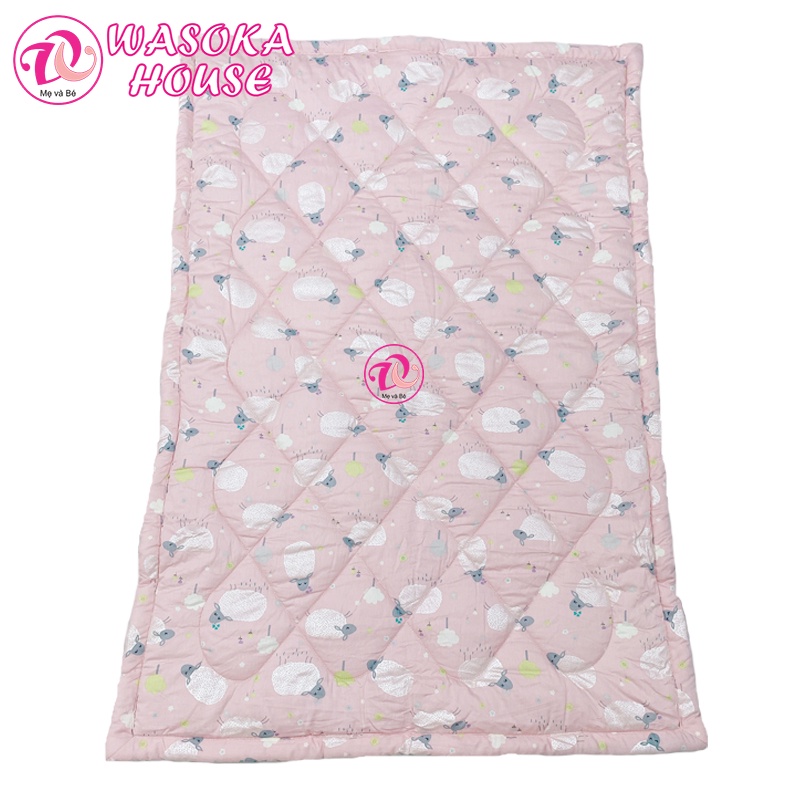 Nệm cho bé đi học mẫu giáo 80x120cm, vải Cotton Satin Hàn Quốc mềm mát, thấm hút tốt, nhiều họa tiết đáng yêu