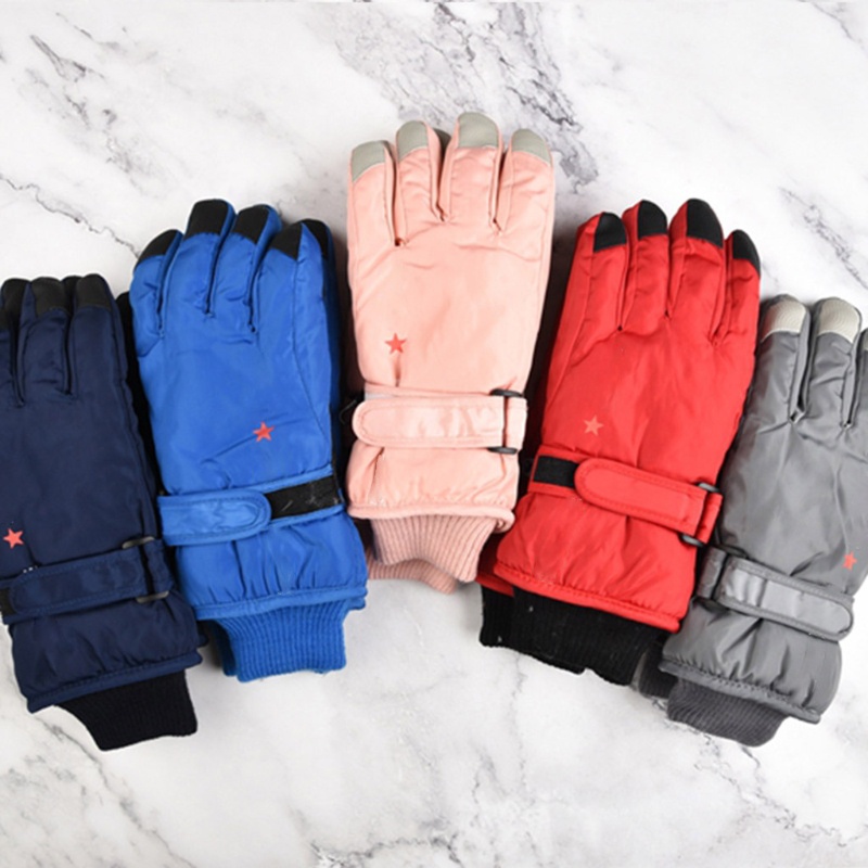 Găng Tay Dày Dặn Chống Gió Chống Thấm Nước Giữ Ấm Cho Bé