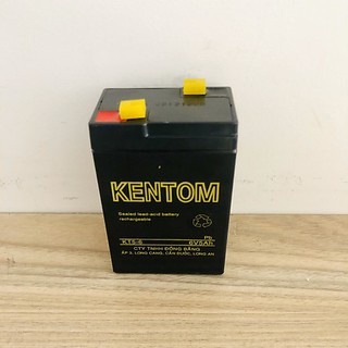 Bình Ắc Quy Khô KenTom gắn Quạt Sạc, Đèn Sạc 6V 5A .