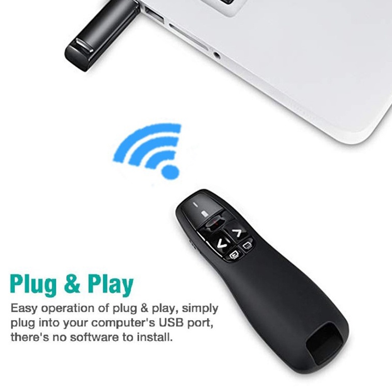 Điều KhiểN Con TrìNh ChiếU Laser Đỏ Không Dây USB 2.4Ghz VớI Con TrìNh ChiếU PowerPoint