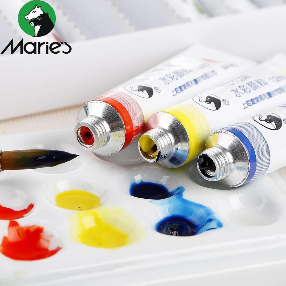 Màu nước dạng tuýp 9ml marie's - 12 màu