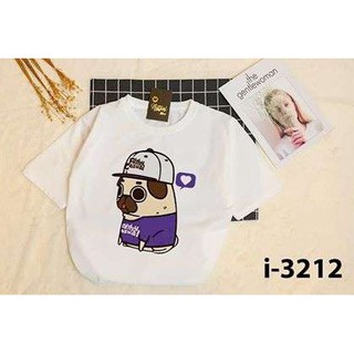 Áo Thun Nam Nữ Tay Lỡ Unisex Oversize Form Rộng Basic Tee Hình chú chó áo tím
