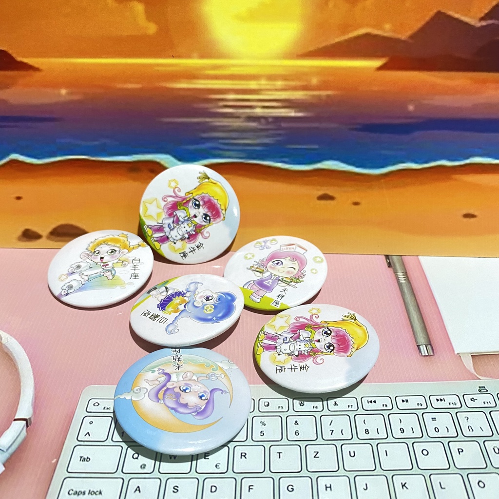 ( SALE 5K ) Gương Vòng cao su Huy Hiệu Card Thẻ Bo Góc Na Tra Ma Đồng Giáng Thế Cung Hoàng Đạo PUBG anime chibi