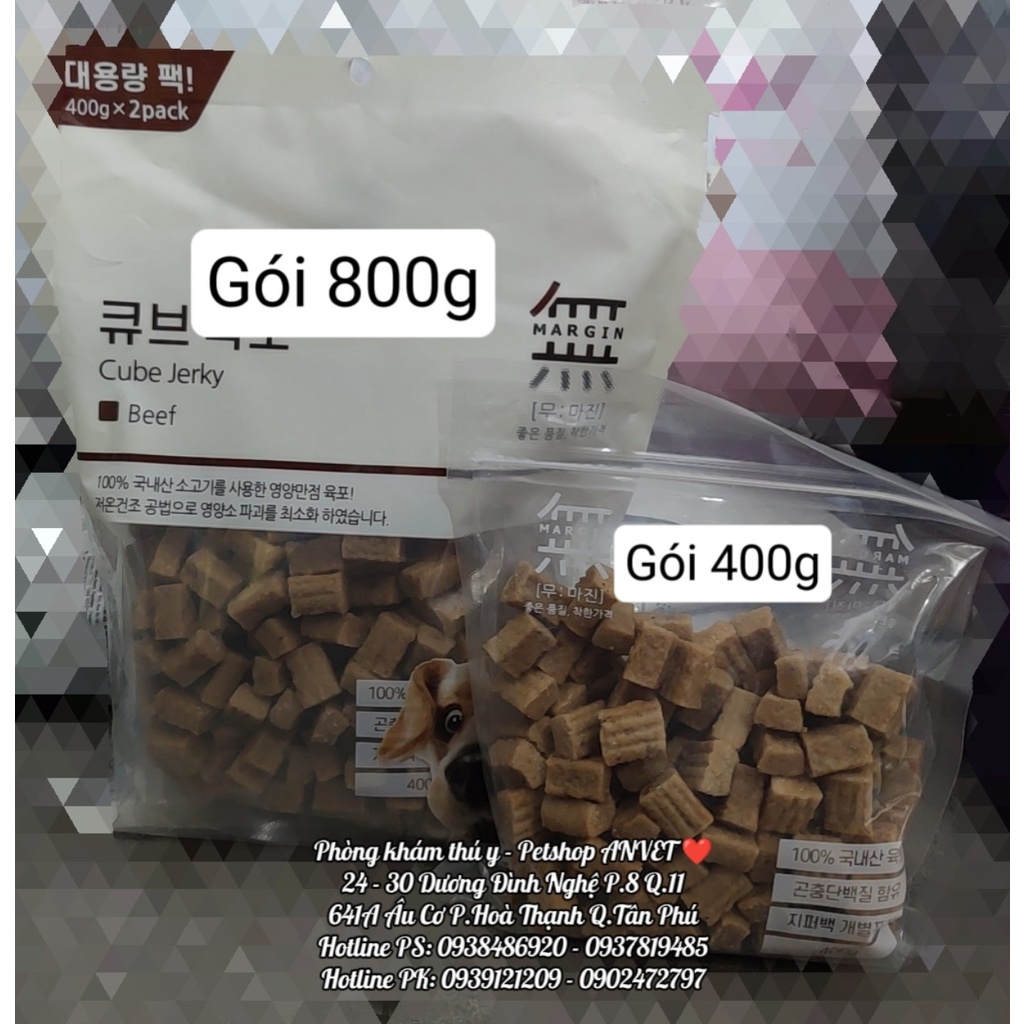 BOWWOW Cube Jerky Beef - Snack thưởng thịt bò viên cho chó