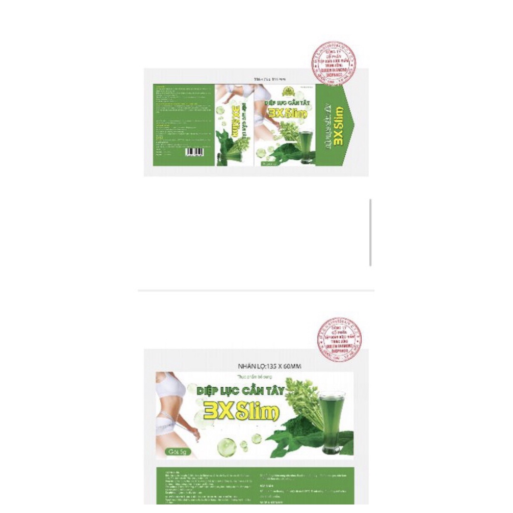 Diệp Lục Cần Tây 3X Slim- Hỗ Trợ Giảm Béo,Làm Đẹp Da,Hỗ Trợ Thải Độc Gan, Phòng Chống Ung Thư, Giảm Mỡ Máu