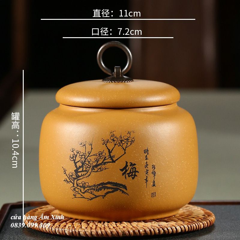 Hũ, Bình đựng trà tử sa (cỡ lớn, rất khít)