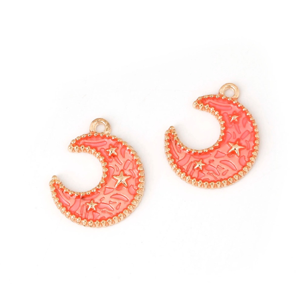 Bộ 6 mặt dây chuyền tráng men hình mặt trăng kích thước 7x18mm (10x25mm)