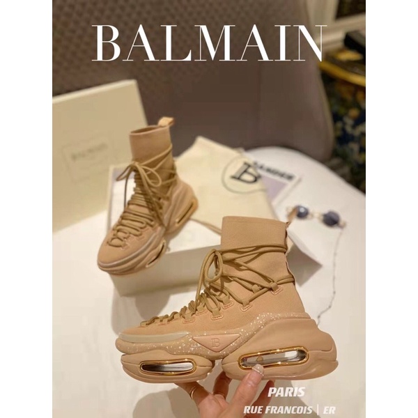Giày thể thao nữ cổ cao mẫu mới có 2 màu thương hiệu Balmain cao cấp