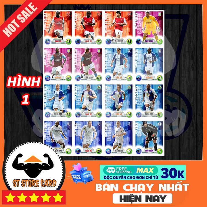 Thẻ cầu thủ Ngoại hạng Anh 2007/08 size Poca Match Attax thẻ in custom ST STORE CARD