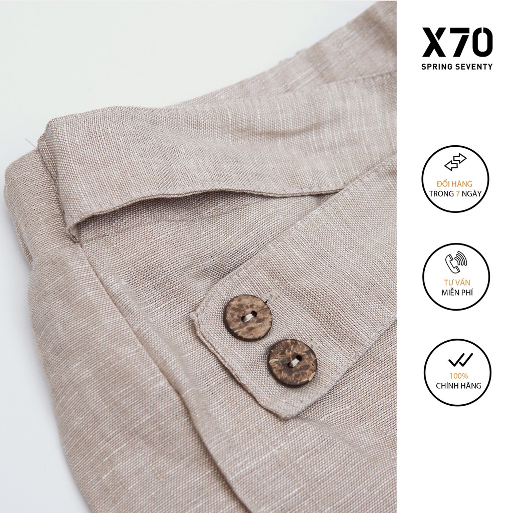 Quần Ống Rộng Nữ Linen Thiết Kế Lưng Chun Đắp Chéo Eo Thời Trang X70 - 05590014