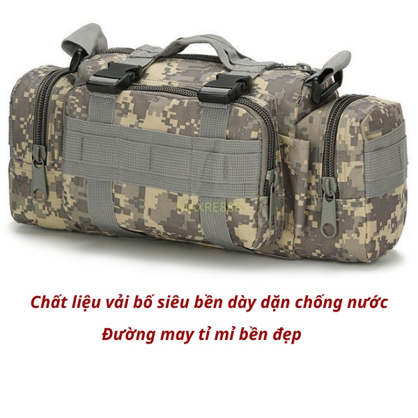 Túi đeo hông đeo chéo phụ 7D phong cách quân đội đi phượt du lịch vải bố bền đẹp chống nước cao cấp