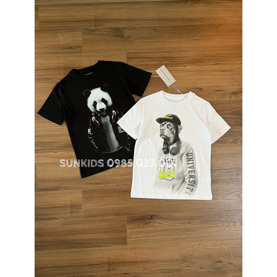 Áo phông bé trai cotton hình động vật