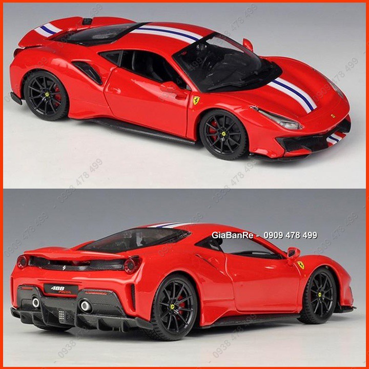 Xe Mô Hình Kim Loại Ferrari 488 Pista Tỉ Lệ 1:24- Bburago - Đỏ - 8131 1