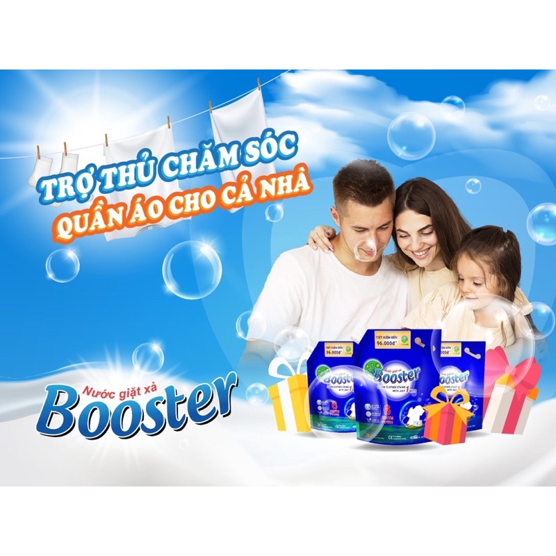 Combo 02 túi nước giặt xả Booster 3,7kg/túi, hàng xuất Nhật