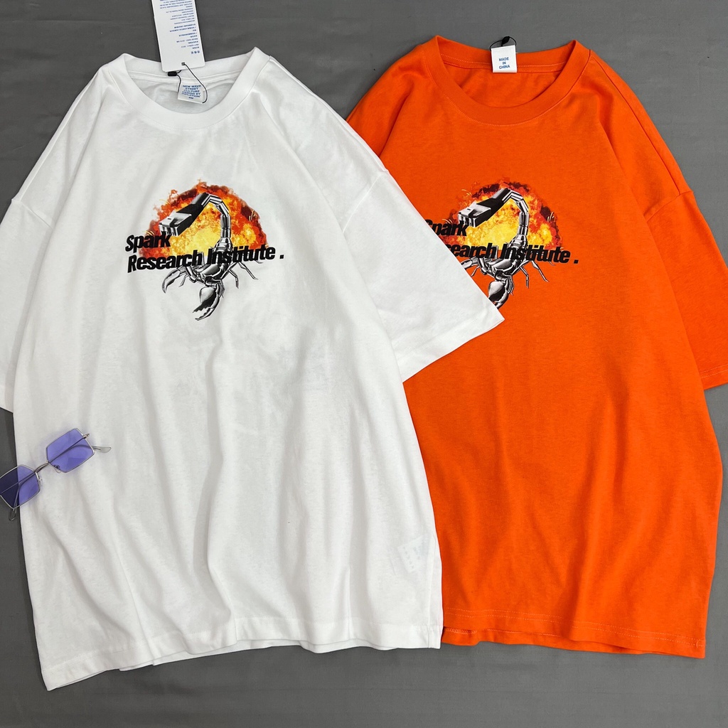 Áo thun tay lỡ nam nữ MEANSTORE phông in hình cotton vải mát form rộng phong cách Ulzzang SPARK - Ảnh thật