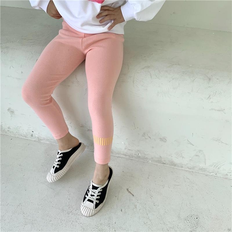 Quần Legging Cotton Màu Trơn Đơn Giản Cho Bé Gái