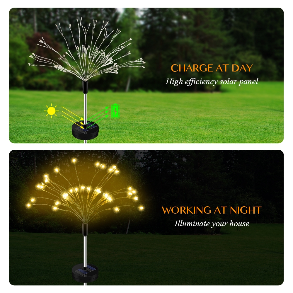 Đèn LED 90/120 bóng kiểu hoa bồ công anh trang trí sân vườn bằng quang năng