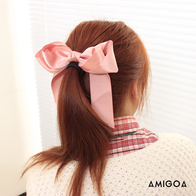 Dây Cột Tóc Ruy Băng Bản Lớn Thời Trang Hàn Quốc Cho Nữ