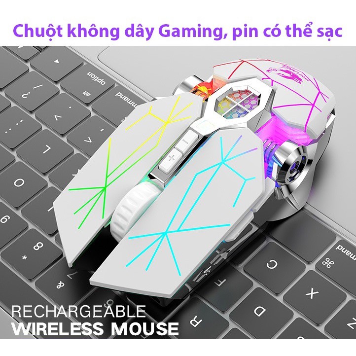 Chuột không dây Latope chuột gaming máy tính laptop không dây Full LED RGB X13