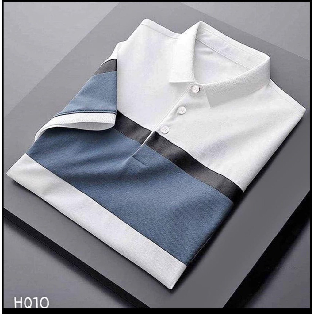 Áo Thun nam cổ bẻ HQ10 phối vải cá sấu Cotton xuất xịn,chuẩn form,sang trọng-lịch lãm ELEGANT
