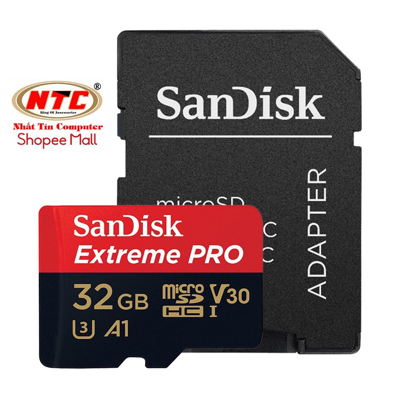 Thẻ nhớ MicroSDHC SanDisk Extreme Pro V30 U3 4K A1 32GB 100MB/s (Đen)