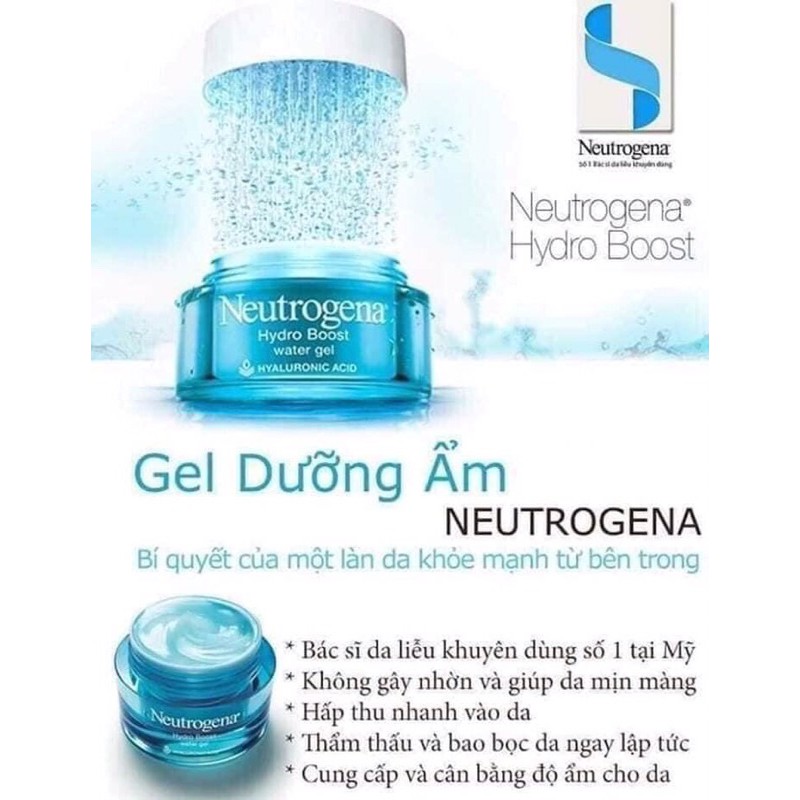 [BẢN ĐỨC] Kem dưỡng Neutrogena Hydro Boost Aqua Gel, dưỡng ẩm cho da, 50ml