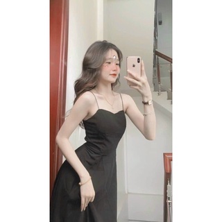 Maxi Đen 2 Dây Đan Chéo Lưng