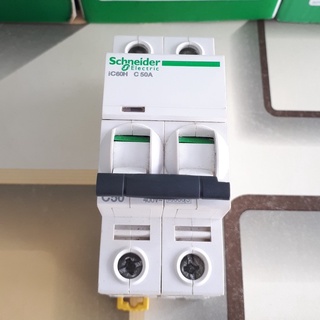 Cầu dao điện, aptomat, mcb gài 2 pha 50a dòng cắt 10ka a9f84250 - schneider