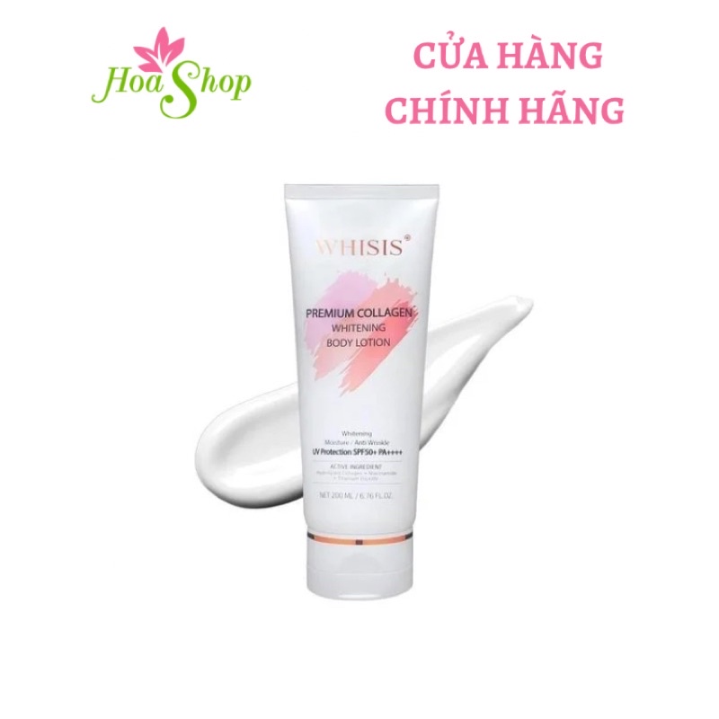 Kem Dưỡng Thể Trắng Da Chống Nắng WHISIS Premium Collagen Whitening Body Lotion 200ml