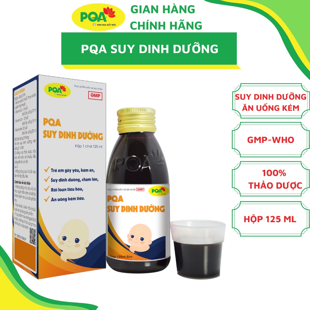 PQA Suy Dinh Dưỡng Dùng Cho Trẻ Em Gầy Yếu, Kém Ăn, Suy Dinh Dưỡng, Chậm Lớn, Rối Loạn Tiêu Hóa, Ăn Uống Khó Tiêu 125ML