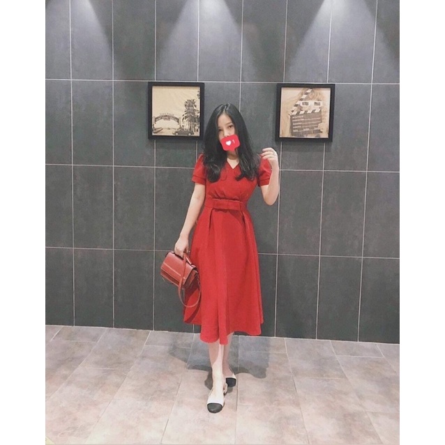 Váy đầm đỏ diện Tết, Noen size S M đẹp lắm ạ. .đnn.
