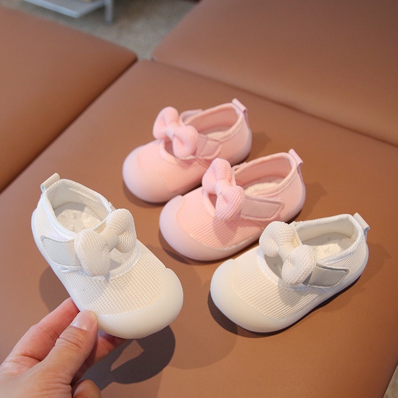 Giày Búp Bê Phối Nơ Xinh Xắn Dành Cho Bé Gái Từ 0-2 Tuổi