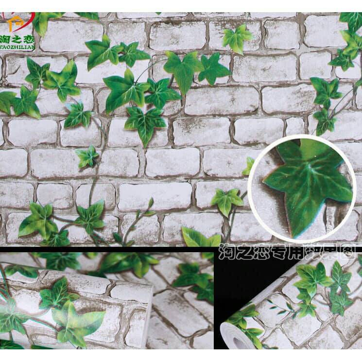 Giấy dán tường giả gạch dây leo khổ rộng 90cm | BigBuy360 - bigbuy360.vn