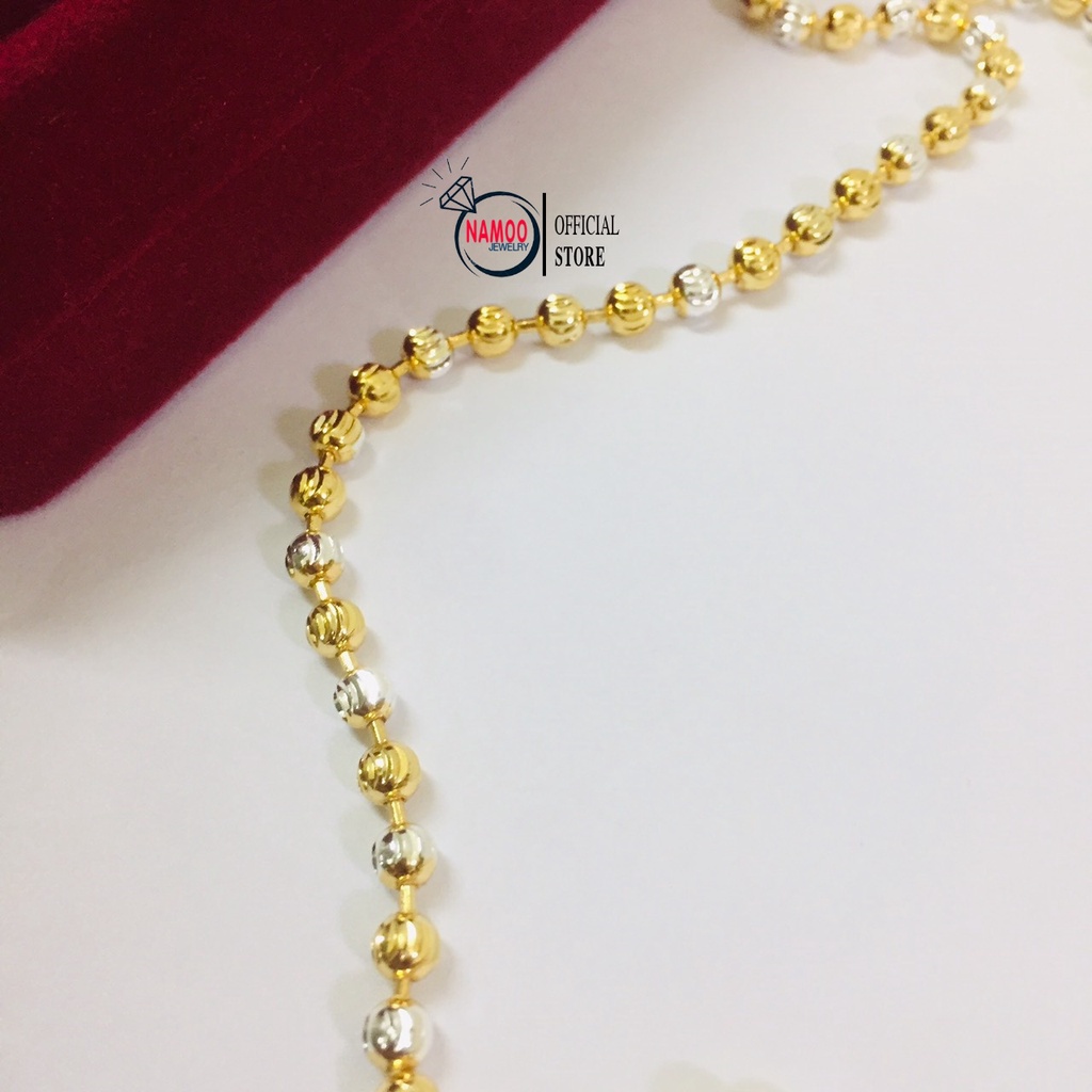 Dây Chuyền Trơn Nữ V020, Dây bi 2 Màu Hàng Bền Màu Bảo Hành 6 Tháng