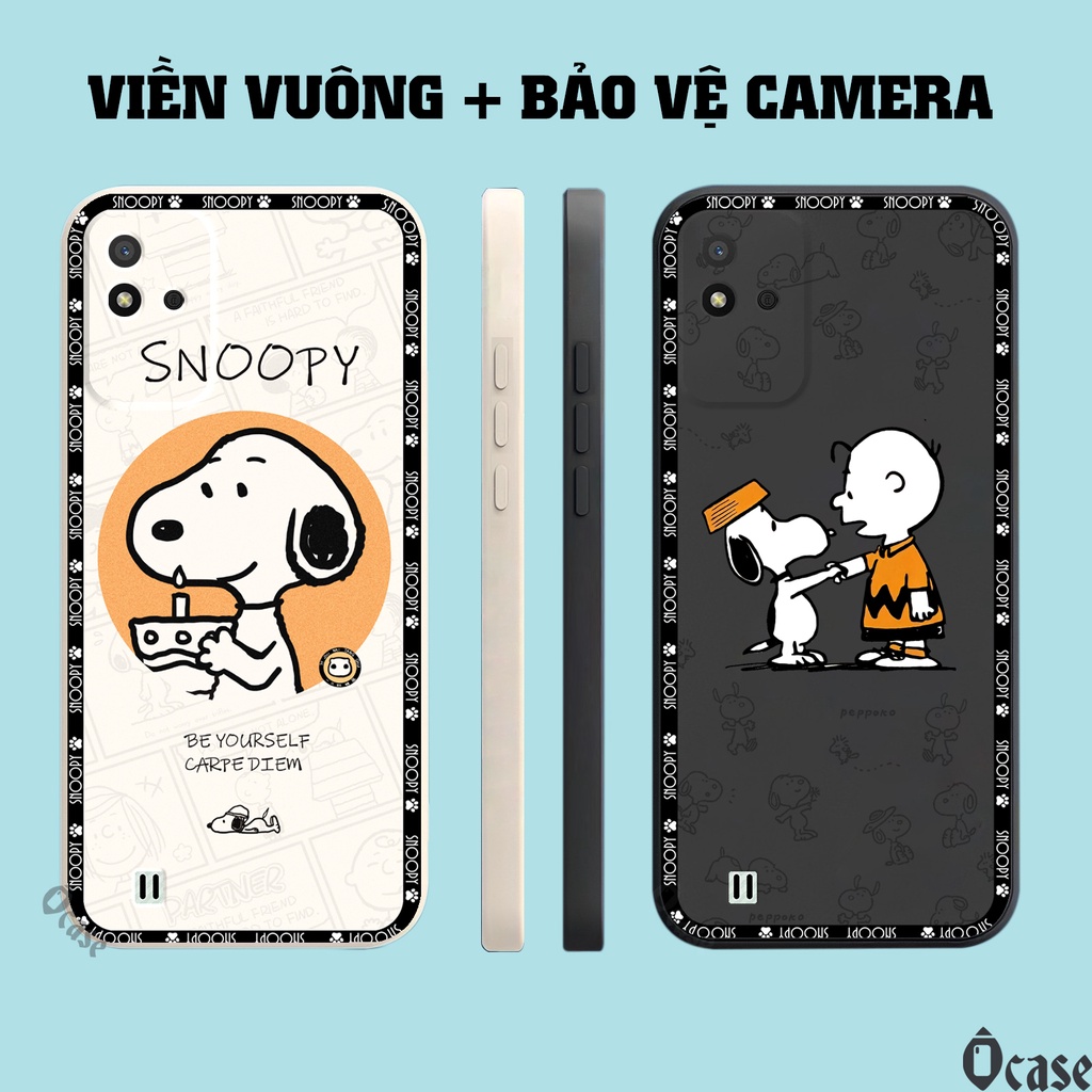 Ốp lưng Realme Narzo 50i in hình chú chó dễ thương cạnh viền vuông có bảo vệ camera