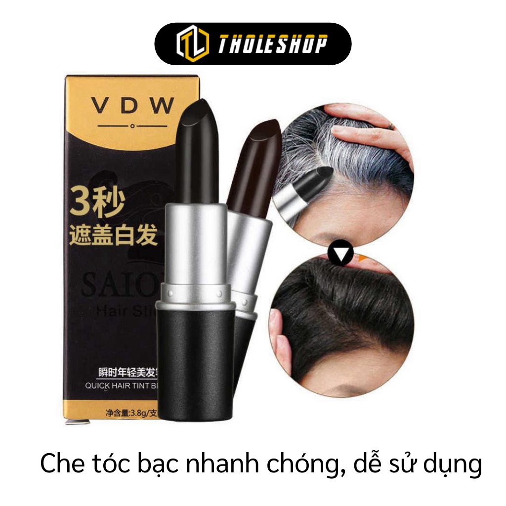 Son Nhuộm Tóc - Son Che Phủ Tóc Bạc Thành Đen, Nâu Tạm Thời Saion Tiện Dụng 8496