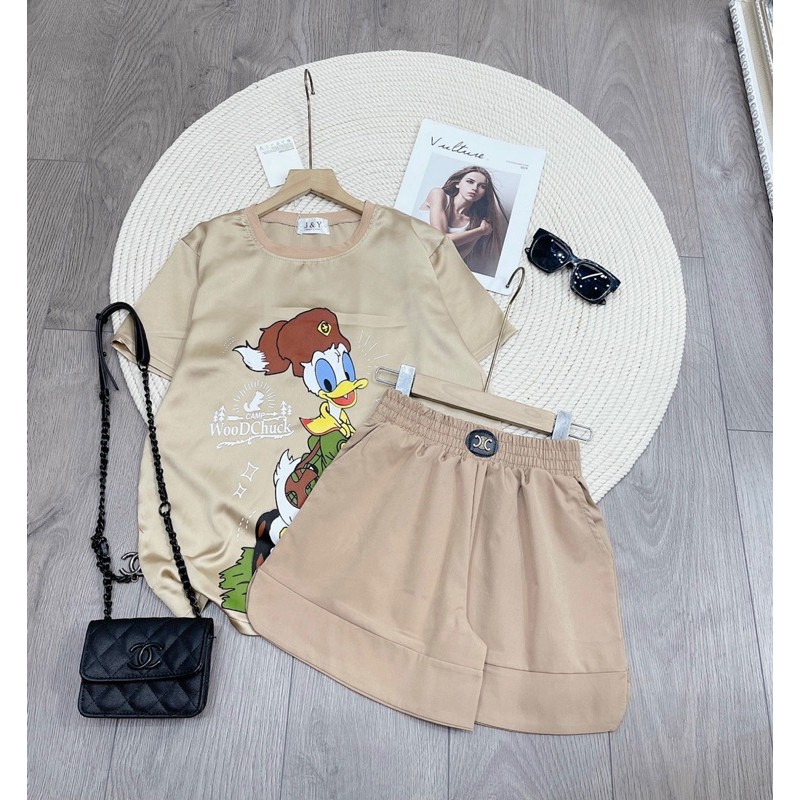 ❤️ SET ÁO LỤA VỊT DONAL SIÊU HÓT MIX QUẦN ĐŨI LOGO CẬP BẾN SET XINH GIÁ LẠI CÀNG XINH