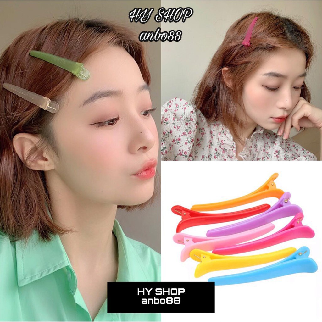 Ghim Kẹp Tóc Mỏ Vịt Nhiều Màu Làm Bằng Nhựa Cao Cấp Tiện Dụng Dài 7,5 Cm, Nhỏ Gọn Đáng Yêu.
