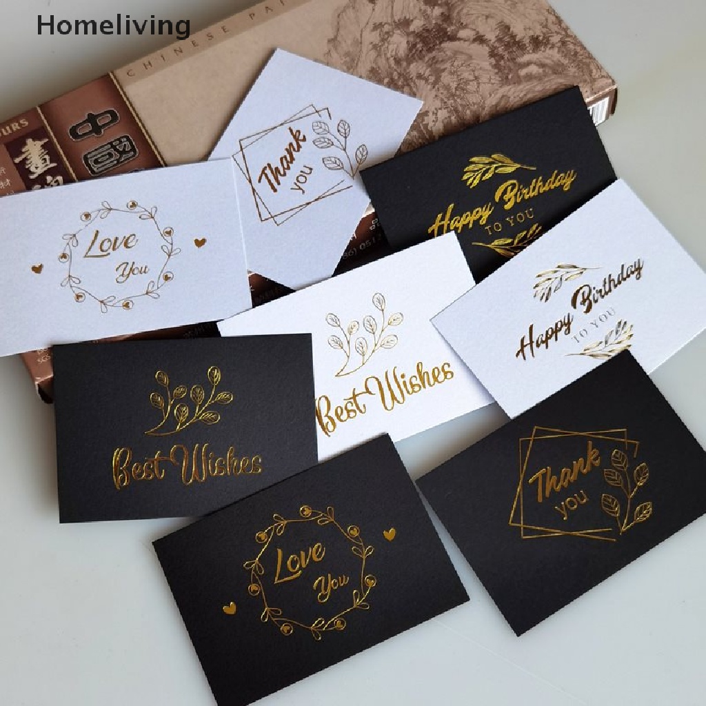 Set 50 Thiệp Chúc Mừng Sinh Nhật / Đám Cưới Màu Đồng In Chữ Thank You Xinh Xắn Thẻ