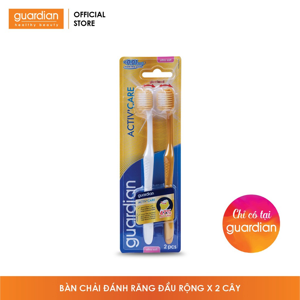 Bàn chải đánh răng Guardian Activ Care đầu lớn 2 cái