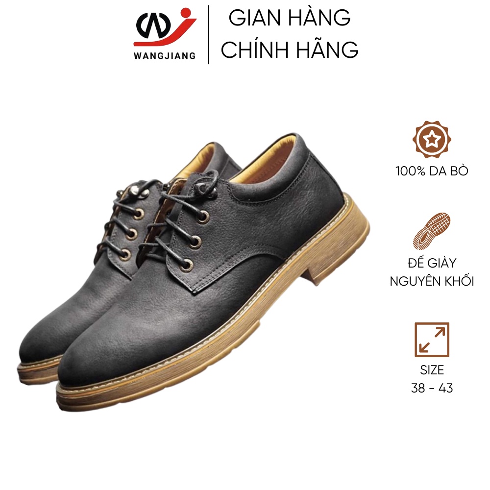 Giày mọi nam WANG JIANG da bò phong cách công sở trẻ trung